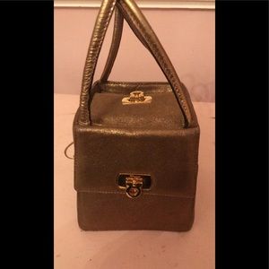 Gold Vintage Ferragamo Bag with Mirror!